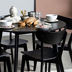 Set da pranzo Roxby tavolo nero e quattro sedie