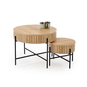 Set DANTE di 2 panche, naturale / nero (1p=1set), Halmar