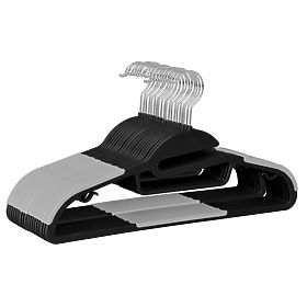 Set di 10 appendiabiti Flexi nero-grigio