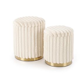 Set di 2 pouf FIDO, crema / oro (1p=1set)