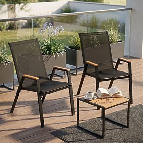 Set di 2 sedie da giardino completo per terrazza balcone nere MultiGarden, MultiGarden