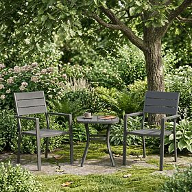 Set di 2 sedie da giardino per terrazza balcone acciaio HDPE grigio MultiGarden
