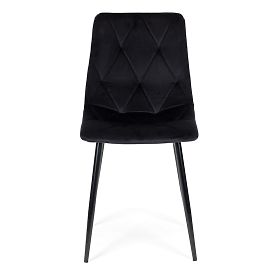 Set di 4 sedie imbottite in velluto per sala da pranzo e soggiorno - nere