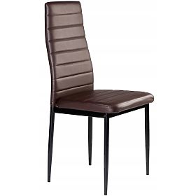 Set di 4 sedie in ecopelle con schienale alto - marroni, MODERNHOME