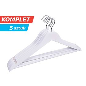 Set di 5 appendiabiti in legno RONDO bianco