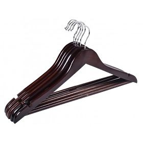 Set di 5 grucce in legno RONDO marrone scuro
