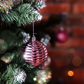 Set di decorazioni natalizie Lila/Rosa 208 pezzi