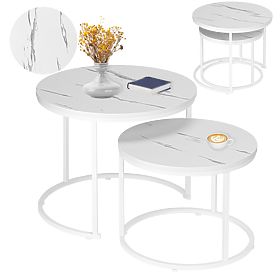 Set di due tavolini Bílý Galen Small Marmo Bianco