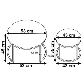 Set di due tavolini Bílý Galen Small Marmo Bianco