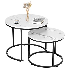 Set di due tavolini loft Galen Small Marmo Bianco