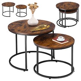 Set di due tavolini loft Galen Small Rustic