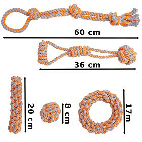 Set di giochi da tiro per cani SPANKY 5 pezzi