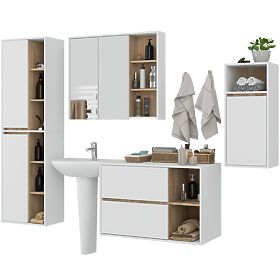 SET DI MOBILI DA BAGNO SOSPESI VAMI BIANCO / ROVERE SONOMA