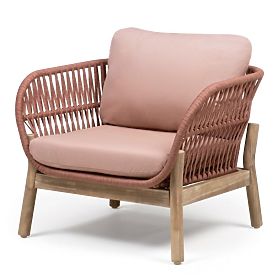 Set di mobili da giardino Fiorentino aspetto teak, intreccio, legno di acacia chiaro FSC, terracotta