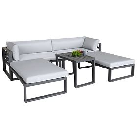 Set di mobili da giardino SANTO alluminio grigio