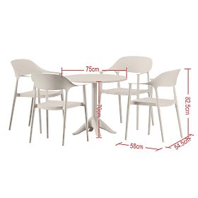 Set di mobili da giardino (tavolo rotondo + 4 sedie) VITA beige