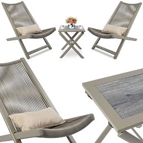 Set di mobili da terrazza CHILL SAND lettini e tavolino, CHILL