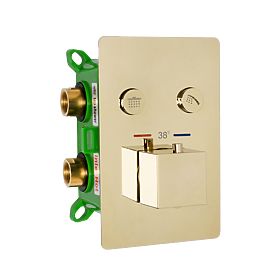 Set doccia ad incasso con termostato FENIX DAVIS Oro + BOX, Rea