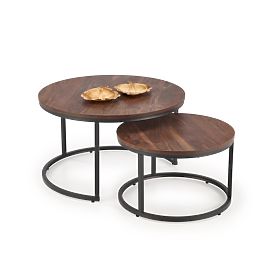 Set JAVA di 2 panche, noce / nero (1p=1ks), Halmar