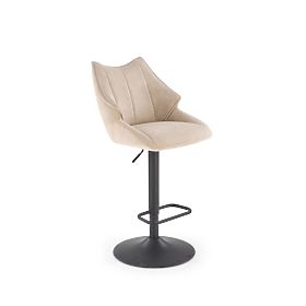 Sgabello da bar H122 gambe - nero, seduta - beige (1p=2pz), Halmar
