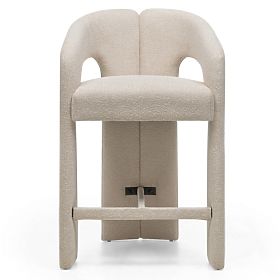 Sgabello da bar imbottito Castelo beige