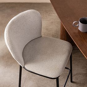 Sgabello da bar Yasmin II, ecru/gambe nere