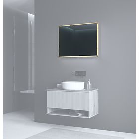 Specchio AVIOLA 80 cm + LED rovere artisan