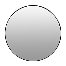 Specchio da parete rotondo 80 cm sospeso cornice moderna nera alluminio ModernHome