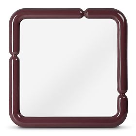 Specchio decorativo sospeso Ava, 90x90 cm, marrone bordeaux, lucido
