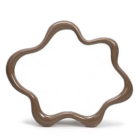 Specchio sospeso Izzi, irregolare, marrone chiaro/mocha, lucido