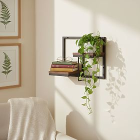 Supporto da parete per fiori, mensola sospesa per piante e decorazioni, 2 livelli, loft ModernHome