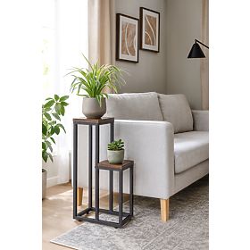 Supporto per piante da terra con 2 ripiani decorativi loft ModernHome, MODERNHOME