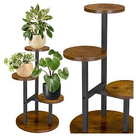 Supporto per piante in metallo loft MIGUEL RUSTIC quercia antica, Halmar