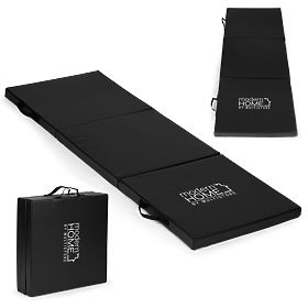 Tappetino ginnico nero per esercizi fitness 182x60cm, MOVEPRO