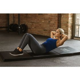 Tappetino ginnico nero per esercizi fitness 182x60cm, MOVEPRO