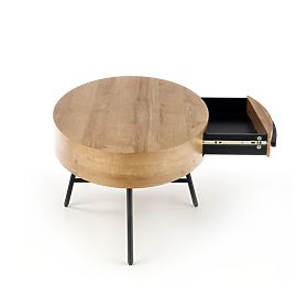 Tavolino Carolina - rovere nero/dorato, Halmar