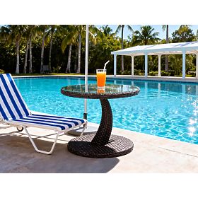 Tavolino da balcone in tecnorattan tavolino rotondo design moderno