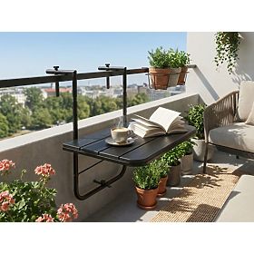 Tavolino da balcone pieghevole ARETTO nero