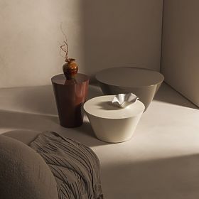 Tavolino da caffè Eclipso, 80 cm, grigio-verde, lucido