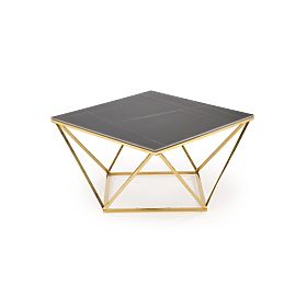 Tavolino da caffè FELICIA cornice - oro, piano - marmo nero (2p=1ks), Halmar
