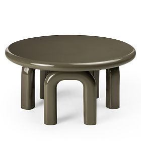 Tavolino da caffè Flambe 80 cm, verde/grigio, lucido
