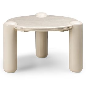 Tavolino da caffè Noemi 66 cm, beige chiaro/marmo, lucido