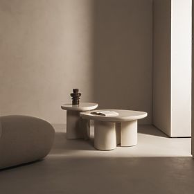 Tavolino da caffè Puro 80 cm, beige chiaro, lucido