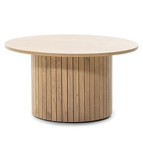 Tavolino da caffè Remigio 80 cm, rotondo con lamelle, rovere, lectus