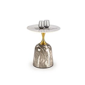 Tavolino da caffè ROSA marmo bianco / marmo grigio / oro (2p=1pz)