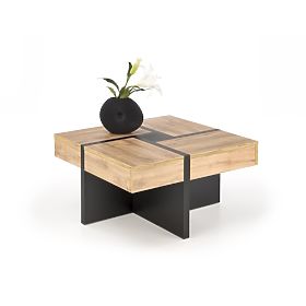 Tavolino da caffè SEVILLA S piano: rovere craft, gambe: nero