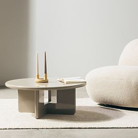 Tavolino da caffè Vinto 80 cm, beige, lucido, lectus