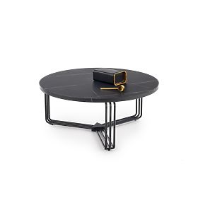 Tavolino da conferenza ANTICA piano - marmo nero, struttura - nero (2p=1pz), Halmar