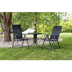 Tavolino da giardino 60 cm vetro temperato per giardino terrazza balcone