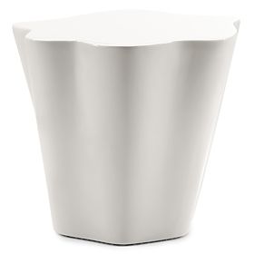 Tavolino laterale Bow 49 cm, grigio-beige, lucido, forme arrotondate, lectus